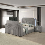 Shelyn - Bed With Led, TV Stand, Fireplace & Bluetooth