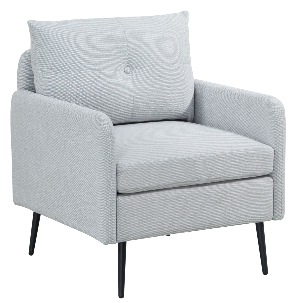 Contemporary Accent Chair With Metal Legs, Comfy Chenille Fabric Armchair