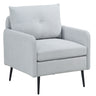 Contemporary Accent Chair With Metal Legs, Comfy Chenille Fabric Armchair
