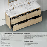 Bathin Freestanding Bathroom Vanity With Double Sinks, Bathroom Storage Vanity Cabinet With Stone Resin Countertop And Soft Close Drawers