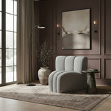 Arc - Boucle Fabric Curved Corner Chair
