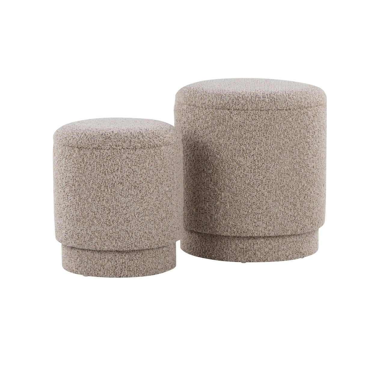 Marla - Upholstered Ottoman (Set of 2) - Light Brown Fabric