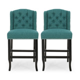 Vienna - Fabric Tufted Counter Stool With Nailhead Accents (Set of 2)