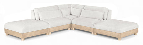 Turin - Chenille Fabric Upholstered Modular Sectional - White