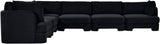 Hammond - Velvet Performance Fabric Upholstered 6 Piece Corner Sectional