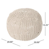 Bordeaux - Knitted Cotton Round Pouf
