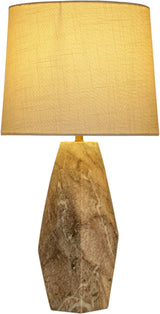 Seraphine - Genuine Marble And Linen Textured Fabric Table Lamp