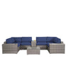 Modern Patio Rattan Sectional Set With Cushions