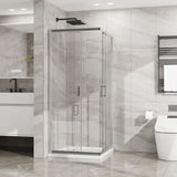 Corner Sliding Shower Door & Base Combo No Drain Kit