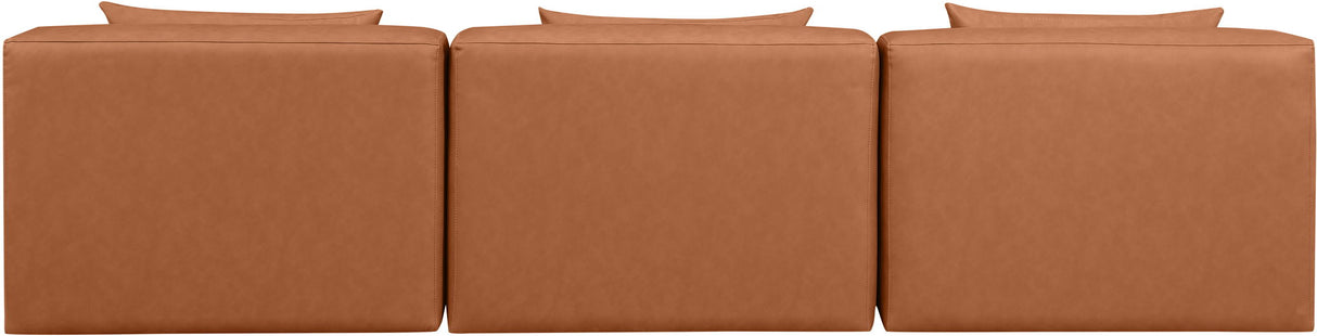 Cube - Modular 3 Piece Armless Sofa - Cognac