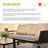 Outdoor Lounge Chair With Ember Frame, Sunbrella Cast Cushion, Weather Resistant - Ember Black