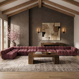 Orin - Velvet Performance Fabric Upholstered 8 Piece L-Shaped Sectional
