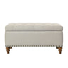 Upholstered Ottoman With Storage And Rivet Trim