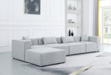 Cube - Linen 5 Piece Modular Sectional With Chaise