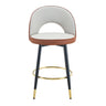Upholstered Rotatable Bar Chair With Metal Legs For Dining Room