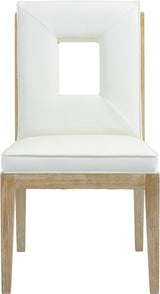 Gwendolyn - Faux Leather Dining Side Chair With Natural Frame (Set of 2)