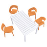 4 Piece Set Of Modern Designed Single Chairs With Long Table