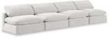 Comfy - Velvet Modular Armless Sofa 4 Seats