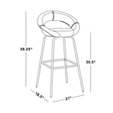 Posh - Fixed-Height Barstool (Set of 2) - Black Metal