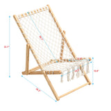 Bamboo Weaving Chair Set With Handwoven Rope For Patio And Living Spaces - Natural