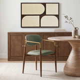 Ronda - Vegan Leather Upholstered Dining Arm Chair - Walnut Legs