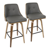 Gianna - Counter Stool (Set of 2) - Walnut Frame
