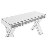 Noralie - 32" Writing Desk - Mirrored & Faux Diamonds