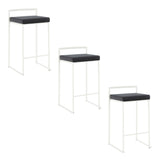 Fuji - Contemporary Stackable Counter Stool (Set of 2) - White Frame