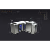 Mont Alpi Beverage Center W/ 90 Degree Corner & Kegerator - MA-BEV90KEG