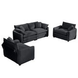 Elegant Corduroy Oversized Sectional Sofa Set With Deep Seats And Flexible Layout