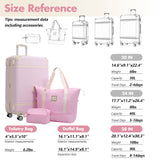 Hardshell Luggage Set With Double Spinner Wheels, Tsa Lock, Lightweight Suitcase, 28" With Bags - Light Pink