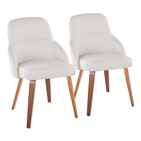 York - Upholstered Chair (Set of 2) - Walnut Wood Legs