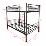 Space Saving Bunk Bed With Metal Frame And Ladder