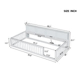 Floor Bed With Storage Cabinets And USB Ports