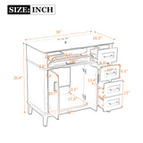 Bathroom Vanity With Sink, Soft Close Doors, 4 Storage Drawers