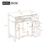 Bathroom Vanity With Sink, Soft Close Doors, 4 Storage Drawers