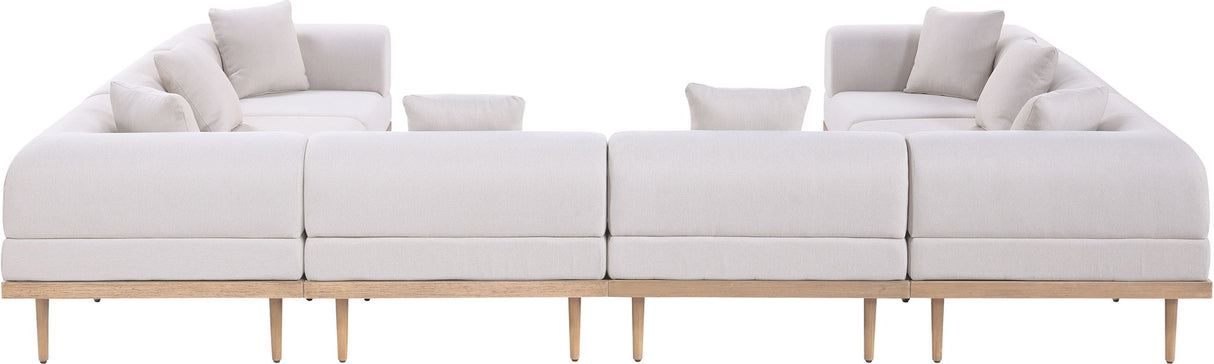 Laguna - 8 Piece Resilient Water Resistant Fabric 142" Upholstered Outdoor Patio Modular Sectional