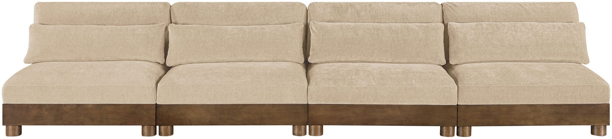 Turin - 4 Piece Fabric Upholstered Modular Armless Sofa