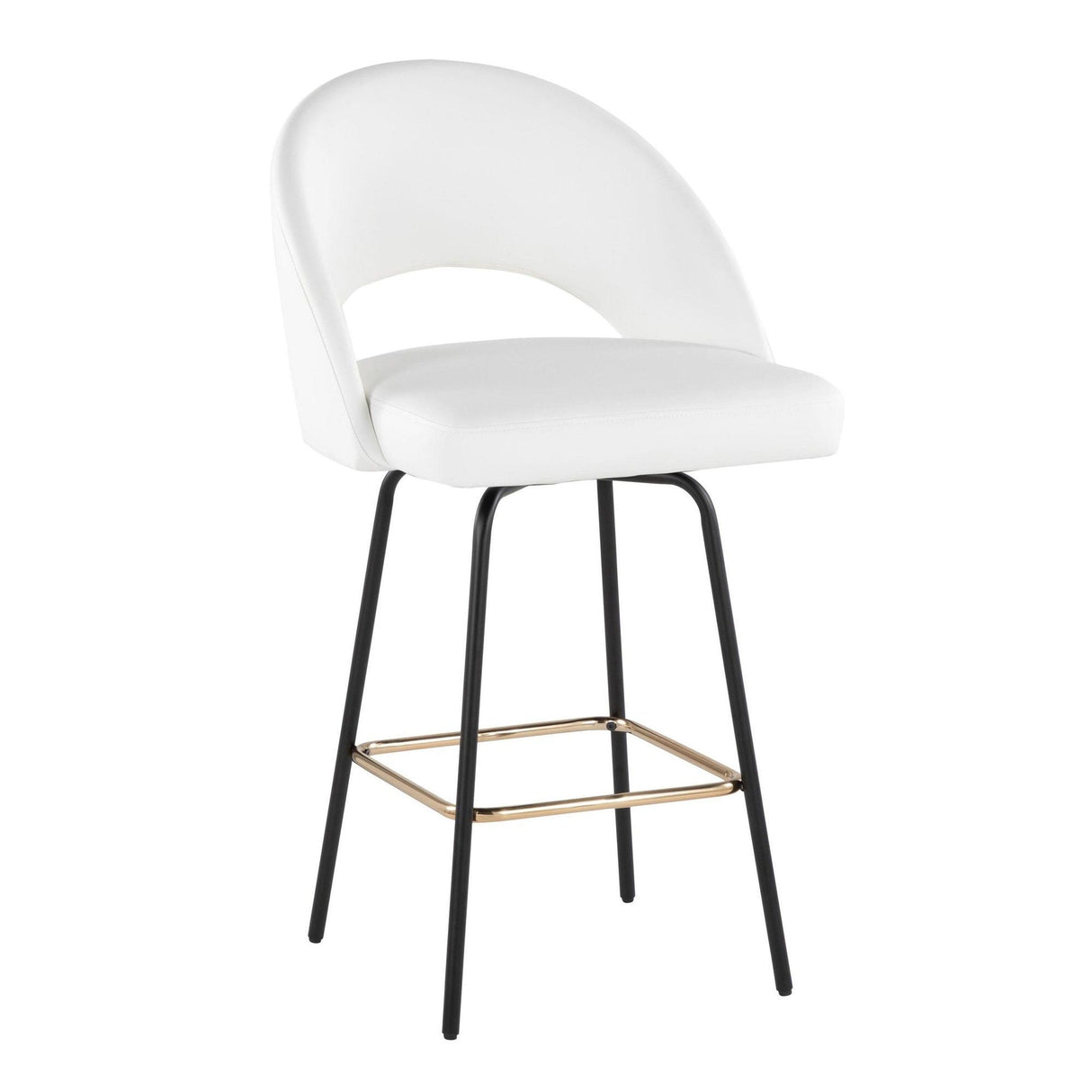 Renee - Upholstered Fixed-Height Counter Stool (Set of 2) - Black Metal