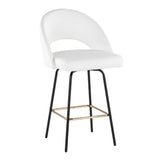 Renee - Upholstered Fixed-Height Counter Stool (Set of 2) - Black Metal