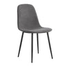 Modern Medieval Style Cushioned Side Chairs Set With Black Metal Legs For Kitchens
