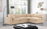 Comfy - 4 Piece Velvet Modular Armless Sectional