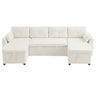 U-Shaped Sectional Sofa Bed With Storage And USB Ports