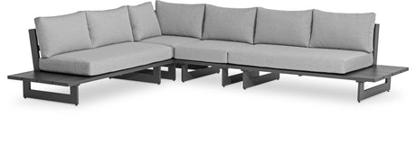 Maldives - 4 Piece Water Resistant Outdoor Patio Modular Sectional With Gray Base