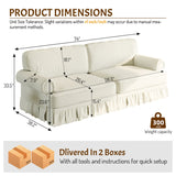 Luxuriously Comfortable Cloud Couch Sofa With Elegant Rolled Arms & Pleated Skirt Design