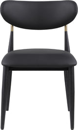 Ronda - Vegan Leather Upholstered Dining Side Chair - Black Legs