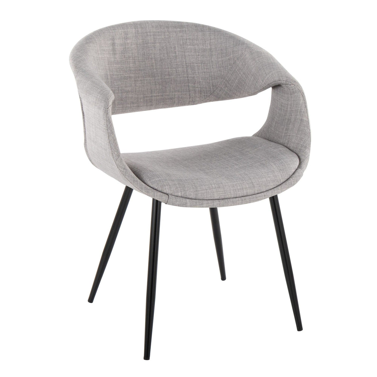 Curvo - Upholstered Chair (Set of 2) - Black Metal Legs