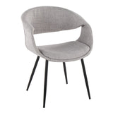 Curvo - Upholstered Chair (Set of 2) - Black Metal Legs