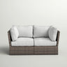 Modern Patio Wicker Loveseat With Cushions