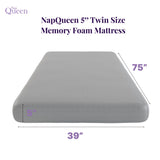 5" Memory Foam Mattress With Responsive Support And Breathable Cover